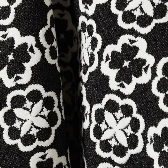 Kate spade Arabesque Knit Ruana Black White Sweater One Size - Picture 14 of 16